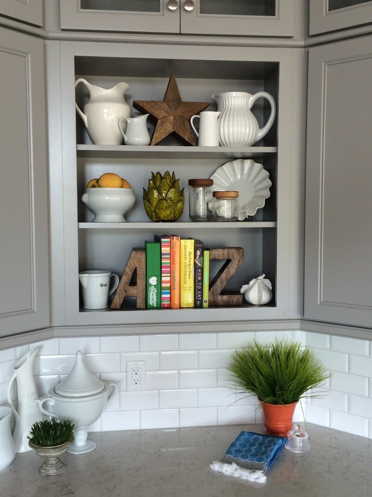 kitchen shelving styling by MemeHill.com